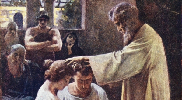  "Apostoł Piotr błogosławi Winicjusza i Ligię" Piotra Stachiewicza.  