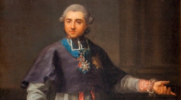  "Portret Michała Poniatowskiego w pełnej postaci z globusem i lunetą" Marcello Bacciarellego.  