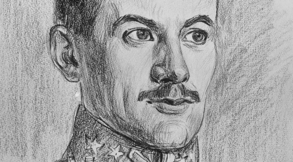  Rysunek Wincentego Wodzinowskiego przedstawiający por. Romana Góreckiego.  