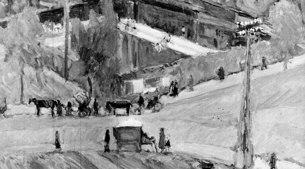  Obraz artysty malarza Romana Orszulskiego "Widok z mojego okna".  