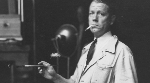  Artysta malarz Stefan Norblin w swojej pracowni w Warszawie.  