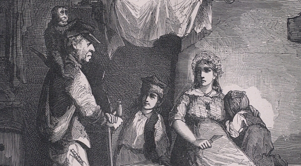  "Przybysz z małpą. Kopia obrazu" Franciszek Kostrzewski.  