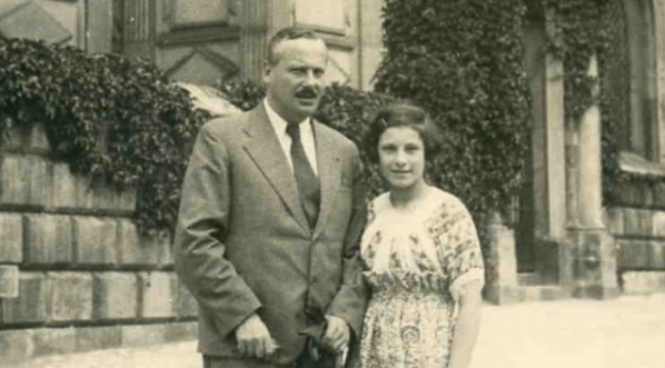  Alfred Poniński z córką Ewą w Krakowie, 2 .06.1939 r.  