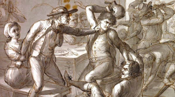  "Bójka przy kartach w zajeździe" Aleksandra Orłowskiego.  