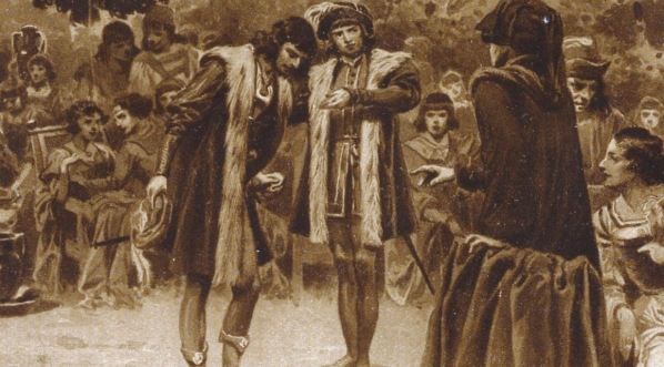  Ilustracja Stanisława Sawiczewskiego do powieści Marii Gertrudy Skórzewskiej „Król Florencji”.  