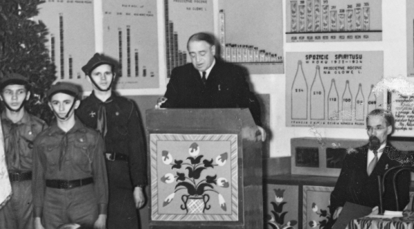  Uroczystość otwarcia Muzeum Antyalkoholowego w Polskim Towarzystwie Walki z Alkoholizmem "Trzeźwość" w Warszawie 25.01.1938 r.  