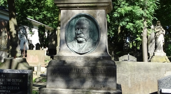 Grób Alfreda Sokołowskiego na Starych Powązkach w Warszawie.  