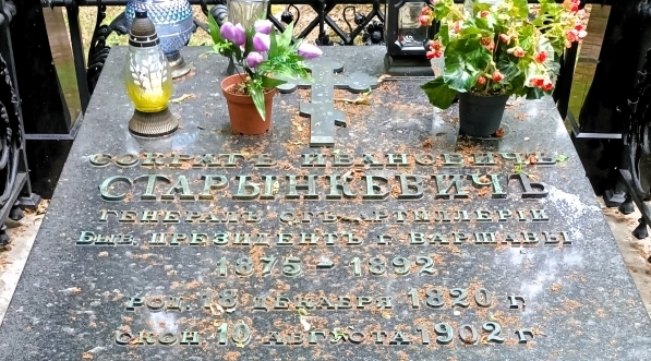  Grób prezydenta Sokratesa Starynkiewicza na cmentarzu prawosławnym na Woli w Warszawie.  