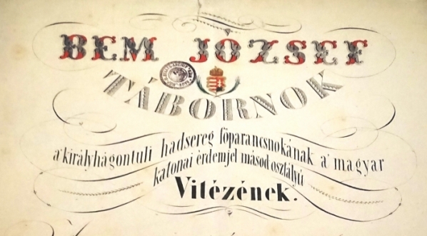  Węgierski akt nadania Józefowi Bemowi stopnia generała dywizji z 21.03.1849 r.  