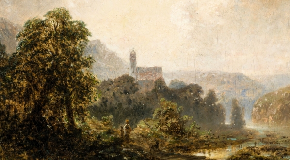  "Widok z sylwetką kościoła" Władysława Aleksandra Maleckiego.  