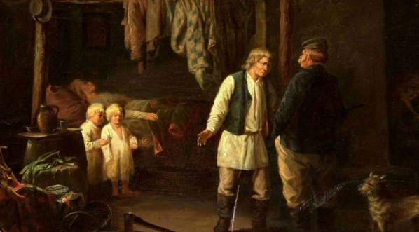  "Nędza w chacie chłopskiej" Józefa Tadeusza Polkowskiego.  