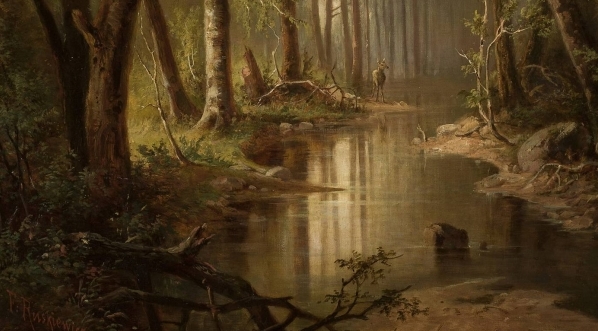  "Strumień w lesie" Franciszka Ruśkiewicza.  