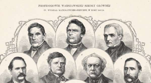  "Profesorowie Warszawskiej Szkoły Głównej IV Wydział Matematyczno-Fizyczny, w roku 1867/8"  