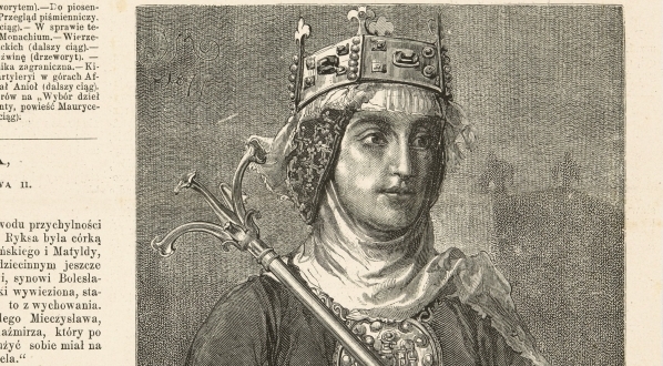  Portret Rychezy, żony Mieszka II, na pierwszej stronie "Tygodnika Illustrowanego".  