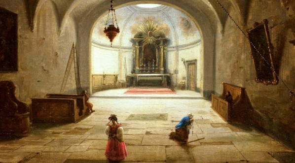  "Wnętrze kaplicy podziemnej" Marcina Zaleskiego.  