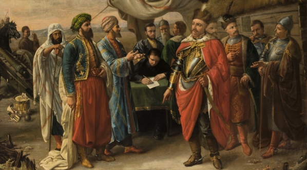  "Jan III podpisuje traktat z Turkami w Żurawnie" Romana Postempskiego.  