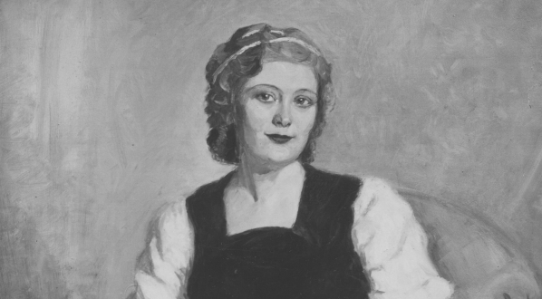  Obraz Stanisława Niesiołowskiego przedstawiający portret pani Kamińskiej.  