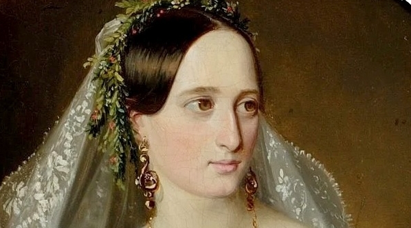  "Portret bratowej artysty Emmy z Biszoffów, żony Jana Nepomucena Piotrowskiego w dniu ślubu" Maksymiliana Antoniego Piotrowskiego.  