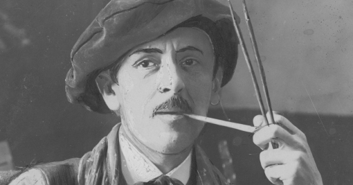  Artysta malarz Tadeusz Makowski w swojej paryskiej pracowni.  