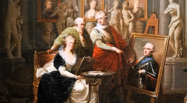  "Józefina Amelia Potocka kopiująca portret męża w asyście Lampiego i architekta de La Toura" W. Erensa.  