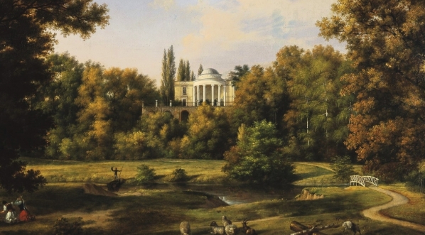  "Widok pałacu w Natolinie od strony parku" Wincentego Kasprzyckiego.  