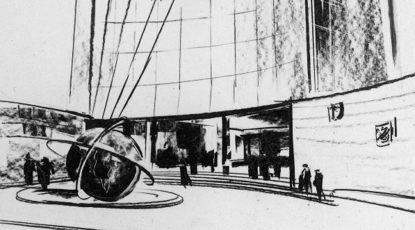  Jeden z projektów polskiego pawilonu na Wystawę Światową w Nowym Jorku w 1938 r.  