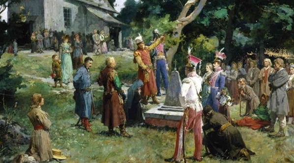  "Powrót bohaterów" ("Nad mogiłą Robaka") Kazimierza Alchimowicza.  