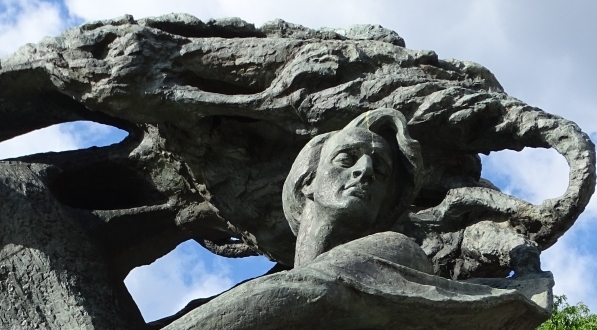  Pomnik Fryderyka Chopina parku Łazienkowskim w Warszawie.  