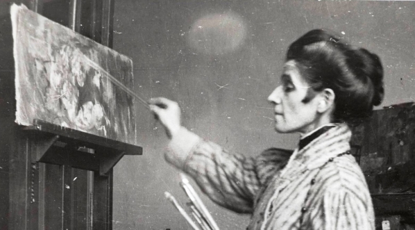  Portret Olgi Boznańskiej w pracowni w Krakowie.  