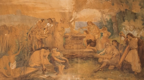  Projekt kurtyny do Teatru Słowackiego w Krakowie wykonany przez Tomasza Lisiewicza.  