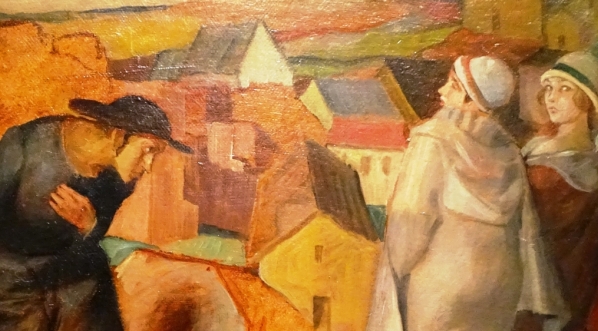  "Spotkanie. Żydowski młodzieniec i dwie kobiety w zaułku miejskim" Bruno Schulza.  