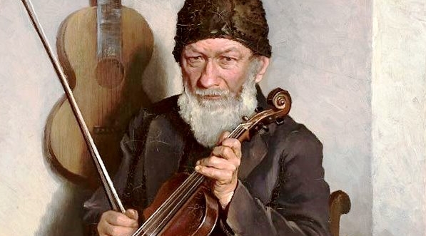  "Starzec ze skrzypcami" Władysława Ciesielskiego.  