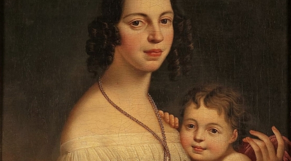  "Portret Franciszki z Kamieńskich Pawłowskiej z córeczką Elizą, późniejszą pisarką Orzeszkową".  
