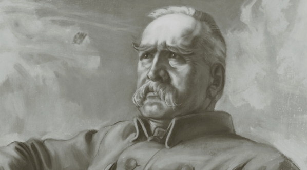  Obraz Czesława Kuryatty przedstawiający portret marszałka Józefa Piłsudskiego.  
