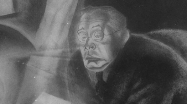  Karykatura wykonana przez artystę malarza Zdzisława Czermańskiego przedstawiająca Adolfa Nowaczyńskiego.  