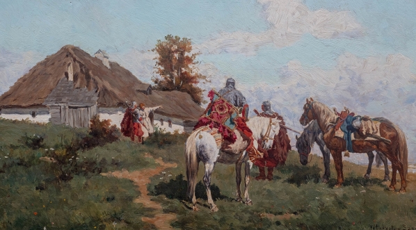  "Jeźdźcy przed chatą" Władysława Karola Szernera.  