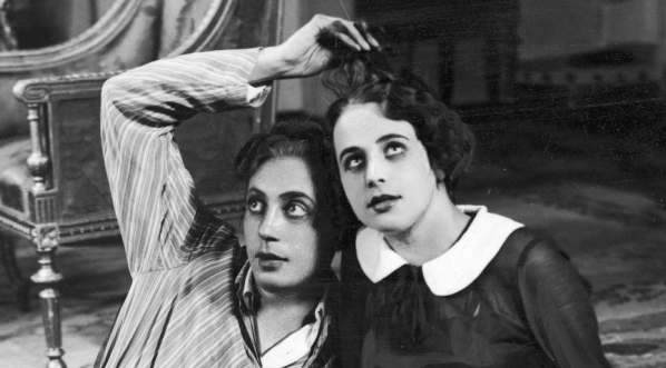  Zofia Kajzerówna i Jerzy Roland w przedstawieniu "Stefek" w Teatrze Nowym w Warszawie w 1933 roku.  
