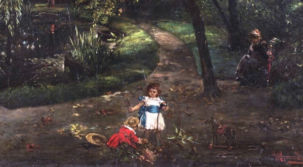  "Dzieci bawiące się w parku" Władysława Rossowskiego.  