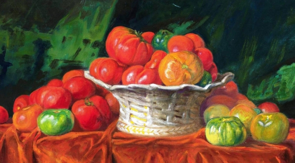  "Pomidory w porcelanowym koszyku" Tadeusza Noskowskiego.  