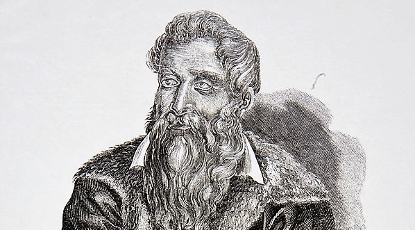  "Szymon Syreński (Syrenius, Sacranus) (ok. 1540-1611) przyrodnik, lekarz i botanik, profesor Akademii Krakowskiej, autor "Zielnika". Strona (próbna) z wydawnictwa zwartego, zadrukowana jednostronnie".  