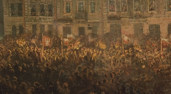  "Manifestacja patriotyczna na Rynku Starego Miasta w 1861 r." Aleksandra Lessera.  