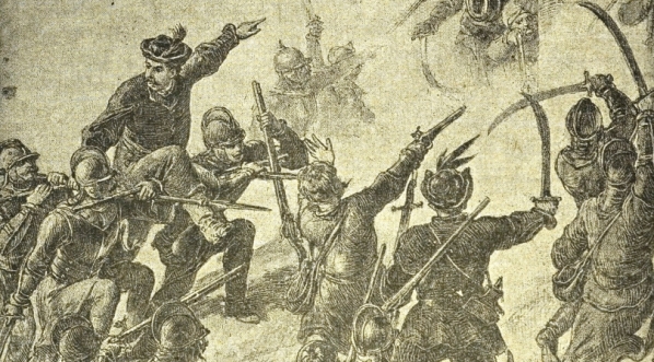  "Hetman Jan Sobieski prowadzi osobiście piechotę polską do szturmu na Chocim (1673 r.)"  