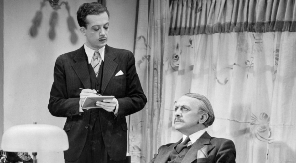  Jerzy Roland i Władysław Grabowski w filmie Mariana Czauskiego "Szczęśliwa trzynastka" z 1938 roku.  