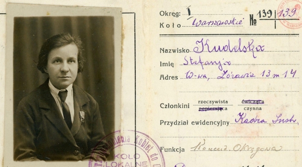  Legitymacja Przysposobienia Kobiet do Obronności Stefani Kudelskiej.  