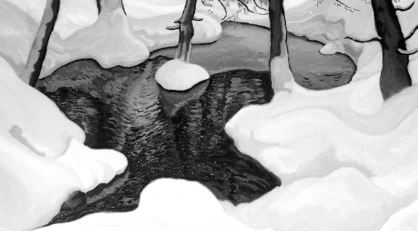  Obraz olejny Władysława Stapińskiego "Zima".  