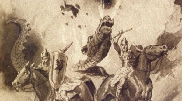  Ilustracja Stanisława Sawiczewskiego do opowiadania Walerego Przyborowskiego "Król Krak i królewna Wanda"  