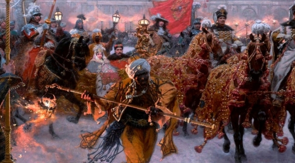  "Wyjazd z Wilanowa Jana III i Marysieńki Sobieskiej" Józefa Brandta.  