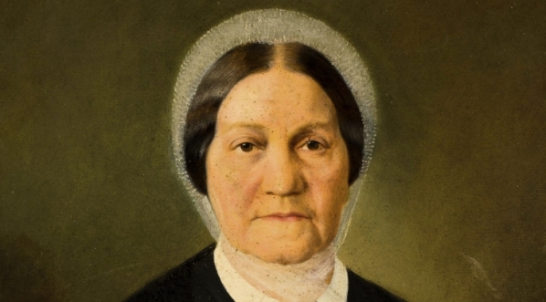  "Portret starszej pani w białym szalu na głowie" Alfreda Izydora Romera.  