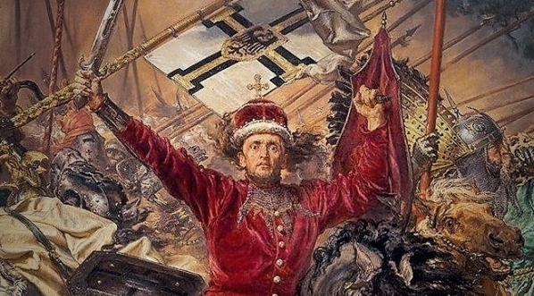  Książę Witold na obrazie "Bitwa pod Grunwaldem" Jana Matejki.  