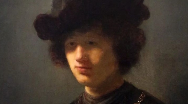  "Portret Jerzego Sebastiana Lubomirskiego (1616-1667) w kapeluszu z piórem" Rembrandta lub z jego kręgu.  